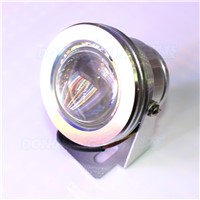 Wholesale Silver shell Convex Lens underwater led light Warm White/Cool White underwater lighting aquarium 10W DC12V