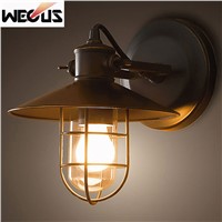 Creative American Loft retro industrial wall lamp outdoor balcony bedroom bedside corridor stair pub cafe wall lamp sconce bra