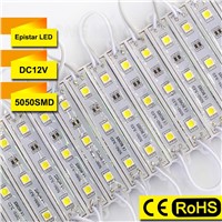 Factory WholeSales SMD 5050 100pcs/lot 0.72W 12V 3 led module light lamp RGB neon Waterproof for channel letter advertising sign
