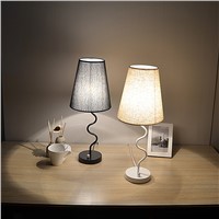 Modern Style Table Lamp 20*52cm E27 Metal Textile White/Black Lampsade Desk Light For Study Room Bedroom WTL018