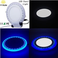 T-SUNRISE 1600LM LED Downlight 3W 6W 12W 18W Round LED Panel Light White&amp;amp;amp;Blue Double Colored Ceiling Panel Light LED Board