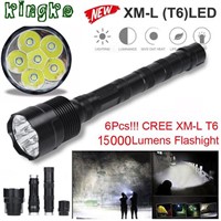 High Quality  Tactical 15000 Lumen 6 x XML T6 LED Flashlight Torch Light 5 Modes 18650 Hunting1.22