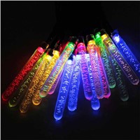 Solar Garden string lights Ice Piton 20LED Christmas holiday Outdoor Landscape Fairy light decoration ice-pellets lamp