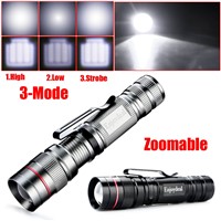 2017 NEW Enjoydeal CREE Q5 LED 2000 Lumens Lamp Clip Mini Zoomable 3 modes Flashlight Torch Penlight Camp Light For AA