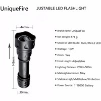 UniqueFire UF-T20 Cree XM-L/XML2 LED Flashlight Torch1200 Lumens Zoomable 5-Modes Flood-To-Throw Memory 1*18650 Battery Torch
