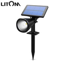 LITOM LED Solar Light 1 LED IP65 Waterproof Spotlight Outdoor Landscape Lighting Security Night Garden Panel Path Lawn Lampion