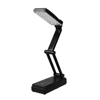 Duration Power 1300mA Foldable Adjustable Black Desk Lamps Rechargeable Table Lamps 27 LED Lamp Beads Bedroom Light Reading Lamp