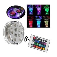 SPLEVISI Remote Control  10 LED Multi Colors Submersible  Waterproof Fish Tank Pond Swimming Pool Foundtain Decoration Light
