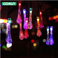 20 LED Solar Powered Water Drop String Lights LED Fairy Light for Outdoor Wedding Christmas Party Garland Decoration