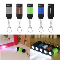 Popular Mini Keychain Pocket Torch USB Rechargeable LED Light Flashlight Lamp 0.3W 25Lm Multicolor Mini-Torch