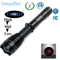 UniqueFire Hunting Vision Memory LED Flashlight  Infrared Light Black 940nm Lens Torch 3W Use 2x18650 Rechargeable Battery