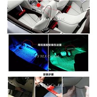 FSYLX 4pcs/set Car Blutooth APP Intelligent Control Decorative LED Atmosphere Neon Light RGB Car Interior Footwell Light