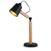 modern minimalist table lamp American creative wood iron lamp bedside lamp bedroom desk lamp