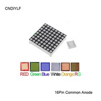 Full Color 3mm LED Dot Matrix Display 16 Pin Common Anode Fast Delivery 2pcs/lot, Red,Green,Blue,Orange,White,RG Available
