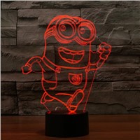3D Night Lamp Colorful Cute Cartoon Characters Touch Control Light 7 Colors Change USB LED for Desk Table Exhibition Hall
