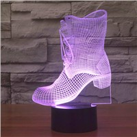 Creative Boots Pattern Colorful 3D Touch Lamp LED Lights Vision Home Decoration Lights