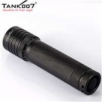 1 Set TANK007 TK737 Cree XM-L T6 460lumen aluminum zoom Led Flashlight Tactical Flashlight for Self Defense with 1*18650 Battery