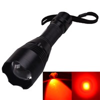 SingFire SF-360R CREE XP-E R2-N4 500lm 3-Mode Zooming Red Hunting Led Flashlight with1 x 18650 Battery - Black
