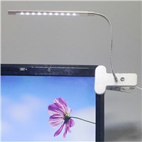 Top Fashion Clip-on 10 LED USB Light Flexible Gooseneck Reading Touch Desk Table Lamp