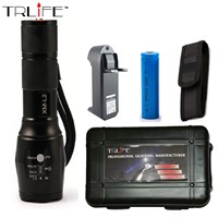 LED flashlight Tactical 6000 Lumens CREE XM-L2 Zoomable 5 Modes Black aluminum alloy LED Flashlights Torch For Camping