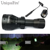 UniqueFire 1503-XPE 50mm Convex Lens LED Flashlight Rechargeable 3 Modes Compact Tactical Torche + Rat Tail