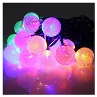 FSLH 20 LED 4.8M Crystal Ball Solar Powered Outdoor Fairy String Light for Garden Patio Fence Christma Wedding Party Multi Color