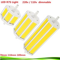 2X LED COB R7S bulb AC110V 220V 10W 15W 20W  led r7s 78mm 118mm 189mm led spot light replace halogen Lamps floodlight lampadas
