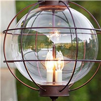 Iron Industrial Loft outdoor Pendant Lamp Globe Multipurpose Hanging Lights For garden Aisle with glass lampshade