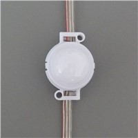 30mm diameter IP68 12V WS2811 addressable led smart module 0.72W SMD 5050 RGB full color milky cover with transparent wires