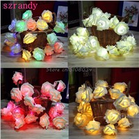 20 LED Fairy Wedding Party Christmas Garland Rose Flower String Light Decoration #S018Y# High Quality