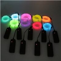 2M EL Wire Tube Rope Battery Powered controller Flexible Neon Cold Light Car Party Wedding Decor