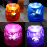 Romantic Christmas lights LED voice-control projection electronic candle light Colorful lights Bluebottle small night light