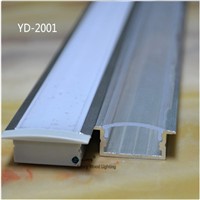 40m/lot,20pcs of 2m aluminum profile ,double row led strip profile,embedded led track ,milky/transparent cover  with fittings