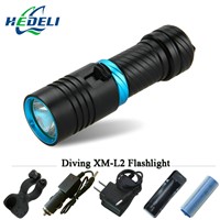 100M underwater diving flashlight led scuba flashlights light torch diver CREE XM-L2 Use 18650 OR 26650 rechargeable batteries