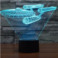 Enterpris 7 Color change Star Trek 3D Trek battleship lamp colorful LED visual atmosphere deco lamp touch switch light IY803318