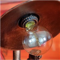 LOFT American Industry Vintage Nostalgia Wrought Iron Water Pipe Bar Cafe Table Lamp Bedroom Bedside Desk Lamp E27 Night Light