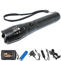 5 Modes Chargeable CREE XML T6 LED Flashlight 2000 Lumens 500 Meters Zoom Focus Torch Professional Hunting LED Flashlights Lamp