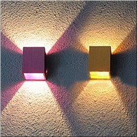 DIY Modern Creative Small Cube 4 Colors Aluminum Led Wall Lamp for Living room Background Aisle Balcony Porch Light 1581