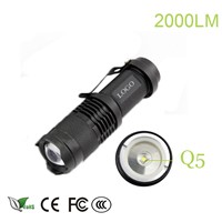 z25 Mini flashlight 2000 lumen flashlight Waterproof led Flashlight 3 Modes zoomable Torch Portable Light cree q5 torch