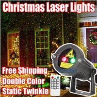 Outdoor Christmas Star Laser Projector Shower Light Garden Decoration Red Green Static Twinkle With IR Remote Waterproof IP44