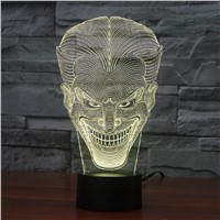 7 Color Night Light 3D Bulbing LED Smile Face Jack Figure Home Decor Bedside Table Lamp USB Regcharging novelty gift IY803342