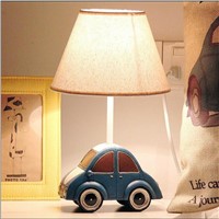 Lovely Cottage Creative Car Resin Fabric Led E27 Table Lamp for Children&amp;amp;#39;s Present Bedroom Light Adjustable 1711