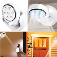 Motion Activated Sensor Light 360 Degree Rotated Wall Lamps Porch Lights For Indoor and Outdoor 6V 7 LEDs White Lamp