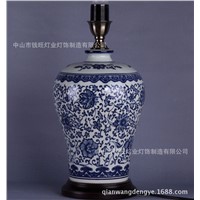 new arrival Chinese style vintage Blue and white porcelain table lamp for bedside living room decoration A114