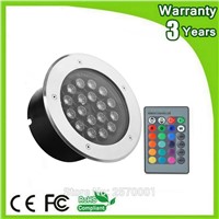 (4PCS/Lot) Warranty 3 Years 18W Buried Lamp RGB LED Underground Light Floodlight Wall Washer Remote Color Change Spotlight