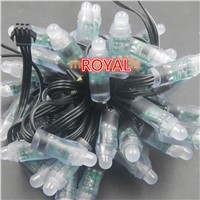 WS2811 12MM 2811 IC RGB LED Pixels Module String Light Black Wire cable IP68 5V Holidays/Chrismas/ Festival 50 Pcs string