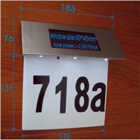 New Arrival High Quality Stainless Steel Solar 4LED House Number Illuminated Door Wall Plaque Light lamp YD208