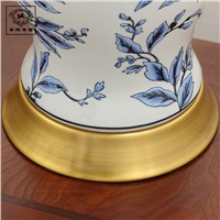 High End Chinese Blue And White Porcelain Vase Design Linen E27 Dimmiable Table Lamp For Study Living Room H 68cm 1739