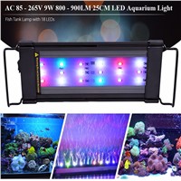 Lightme Aquarium LED Light 9W 800-900LM 25CM with 18 LEDs Fish Tank LED Lamp EU US Plug Adjustable Marine Led Lighting Aquario