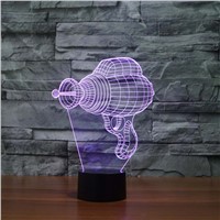 Electric Drills Night Light Lamps 7 Colors Changing Touch Button Working Tool  Night Lights For Children&#39;s Bedrooms